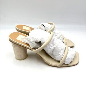 Dolce Vita Size 9 Noles‎ Cream Nude Vegan Leather Minimalist Sandals Heels Shoes